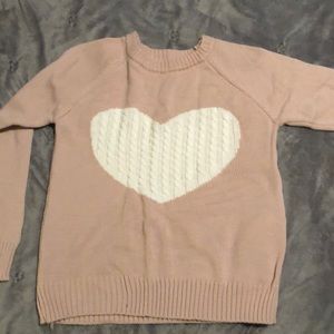 Pink heart sweater. NWOT